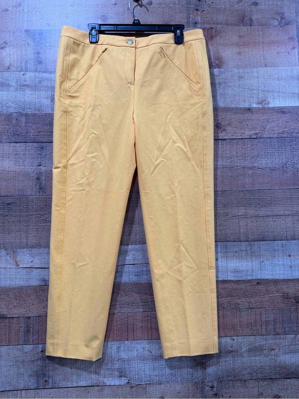NWOT Carlisle Women's Cropped Straight-Leg Pants Deep Canary Yellow Size 14